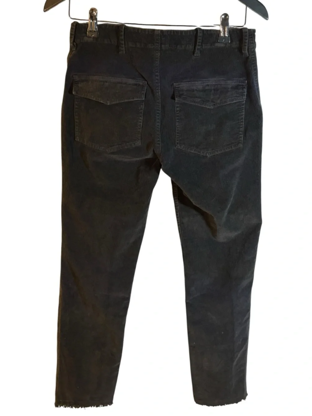 NILI LOTAN Womens Luna Crop Corduroy Pants Carbon Black in Sz 2